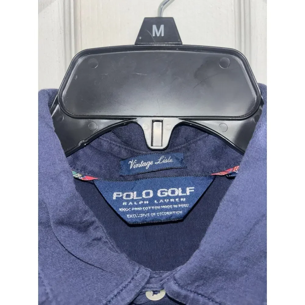 Polo Golf Ralph Lauren Vintage Lisle Navy Pima Cotton Walter Course XL Clemson
